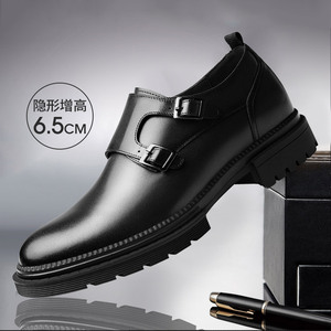 高哥新款英伦复古孟克皮鞋男士内增高商务皮鞋6.5厘米0930205ZA