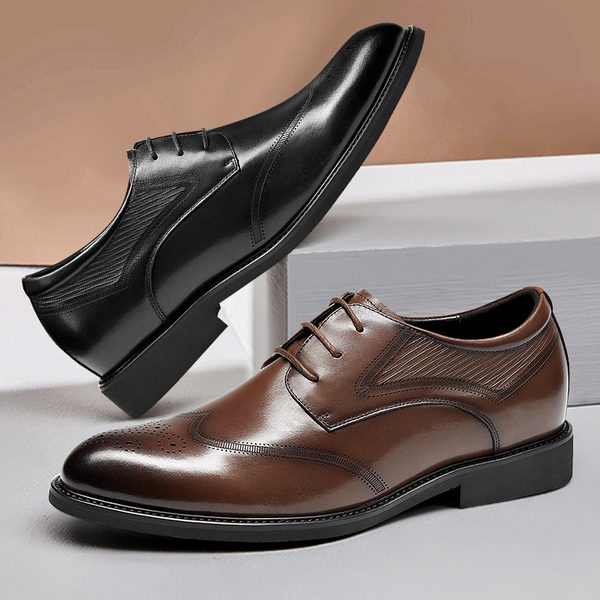 高哥男士布洛克商务皮鞋擦色复古正装鞋6.5厘米0831896ZA